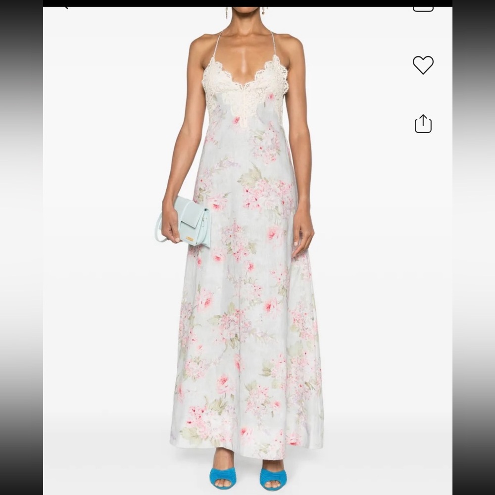 Zimmermann White and Pink Floral Maxi dress NWOT
